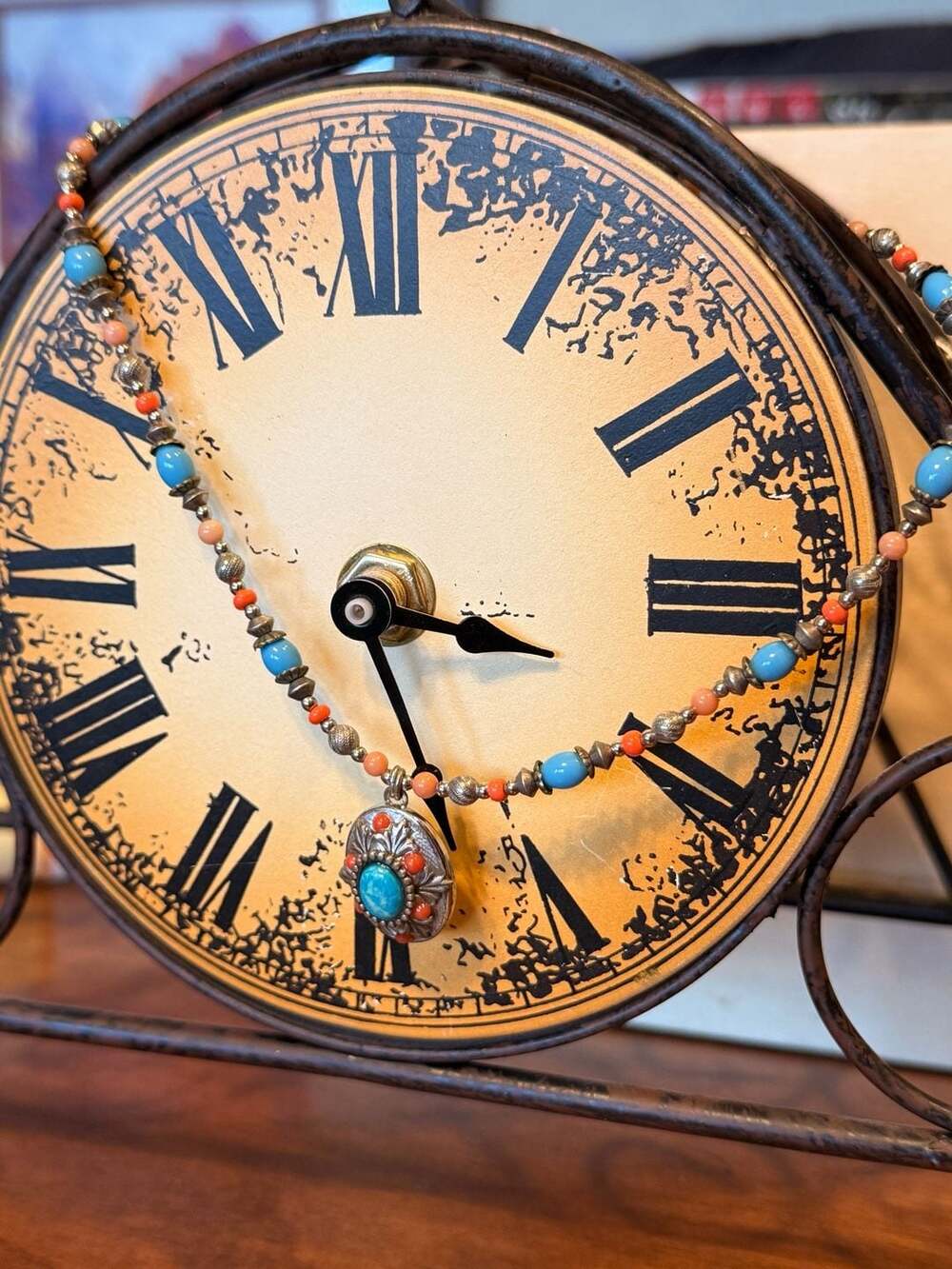 Michal Golan Sterling Silver Turquoise and Coral Beaded Pendant Necklace